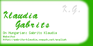 klaudia gabrits business card